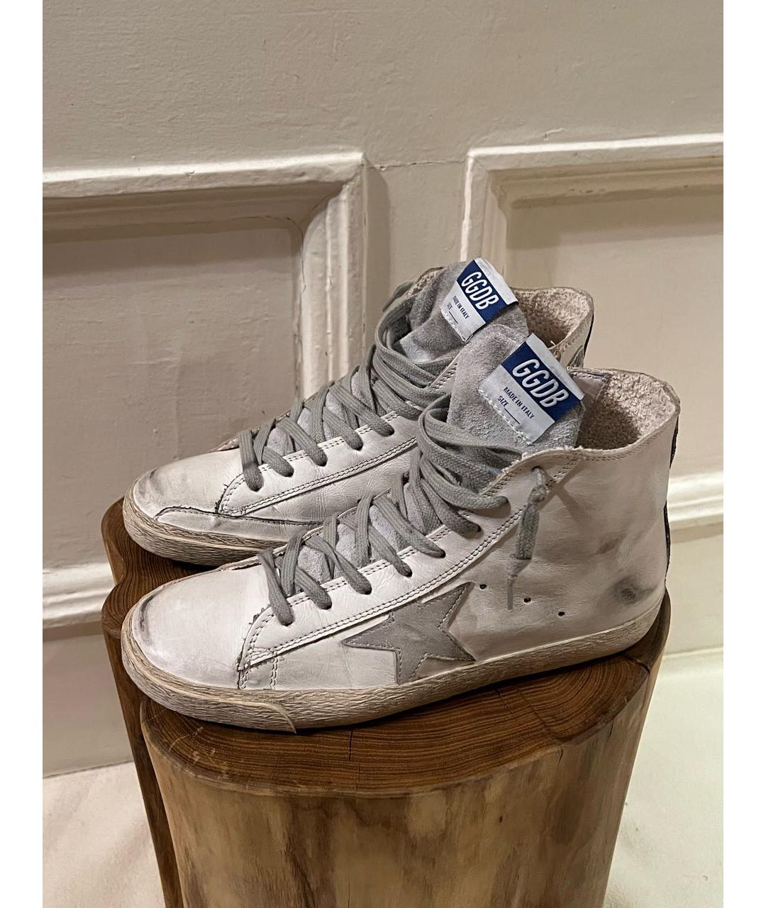 GOLDEN GOOSE Белые кожаные кеды, фото 2