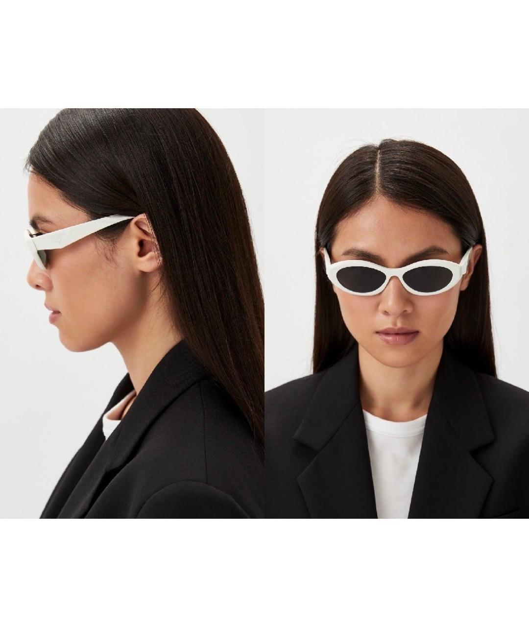 PRADA Белые пластиковые солнцезащитные очки, фото 5