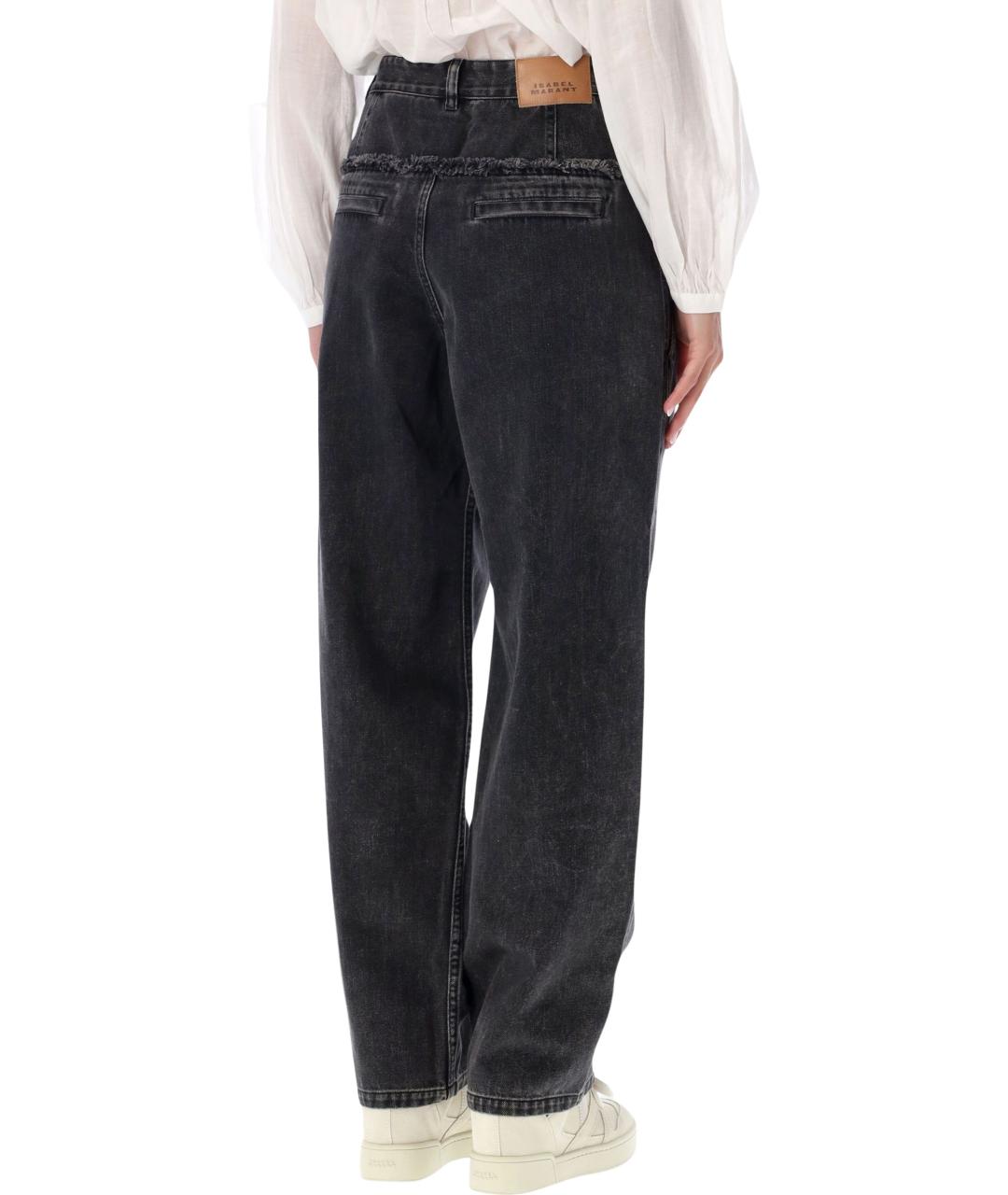 ISABEL MARANT ETOILE Черные хлопковые прямые джинсы, фото 2