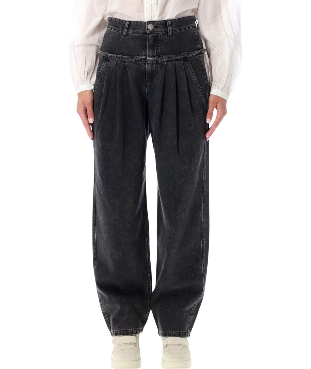 ISABEL MARANT ETOILE Черные хлопковые прямые джинсы, фото 1