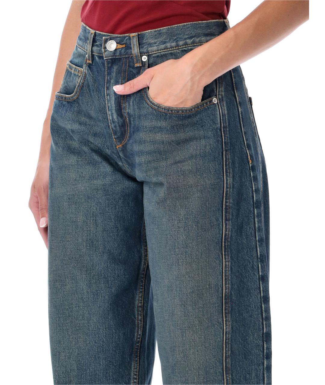 ISABEL MARANT Синие хлопковые прямые джинсы, фото 3