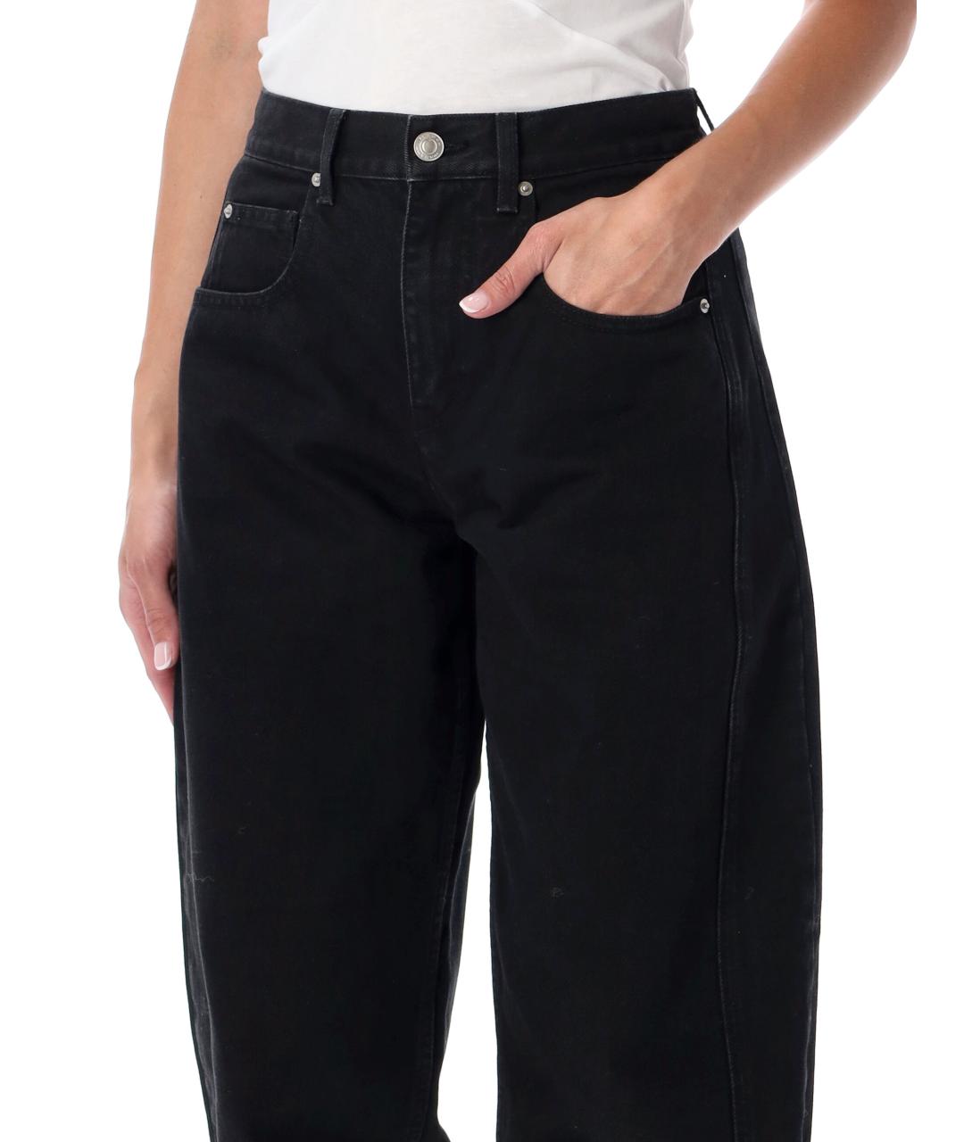 ISABEL MARANT Черные хлопковые прямые джинсы, фото 3