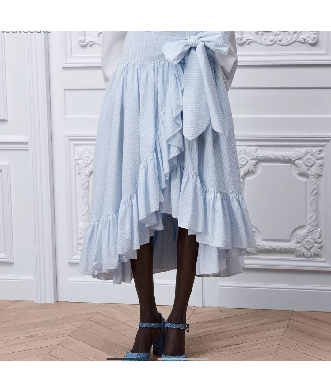 CHRISTIAN DIOR Голубая юбка миди, фото 3