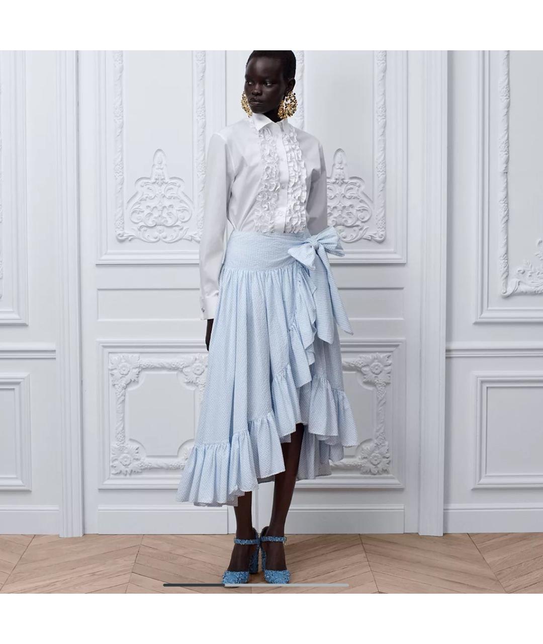 CHRISTIAN DIOR Голубая юбка миди, фото 2