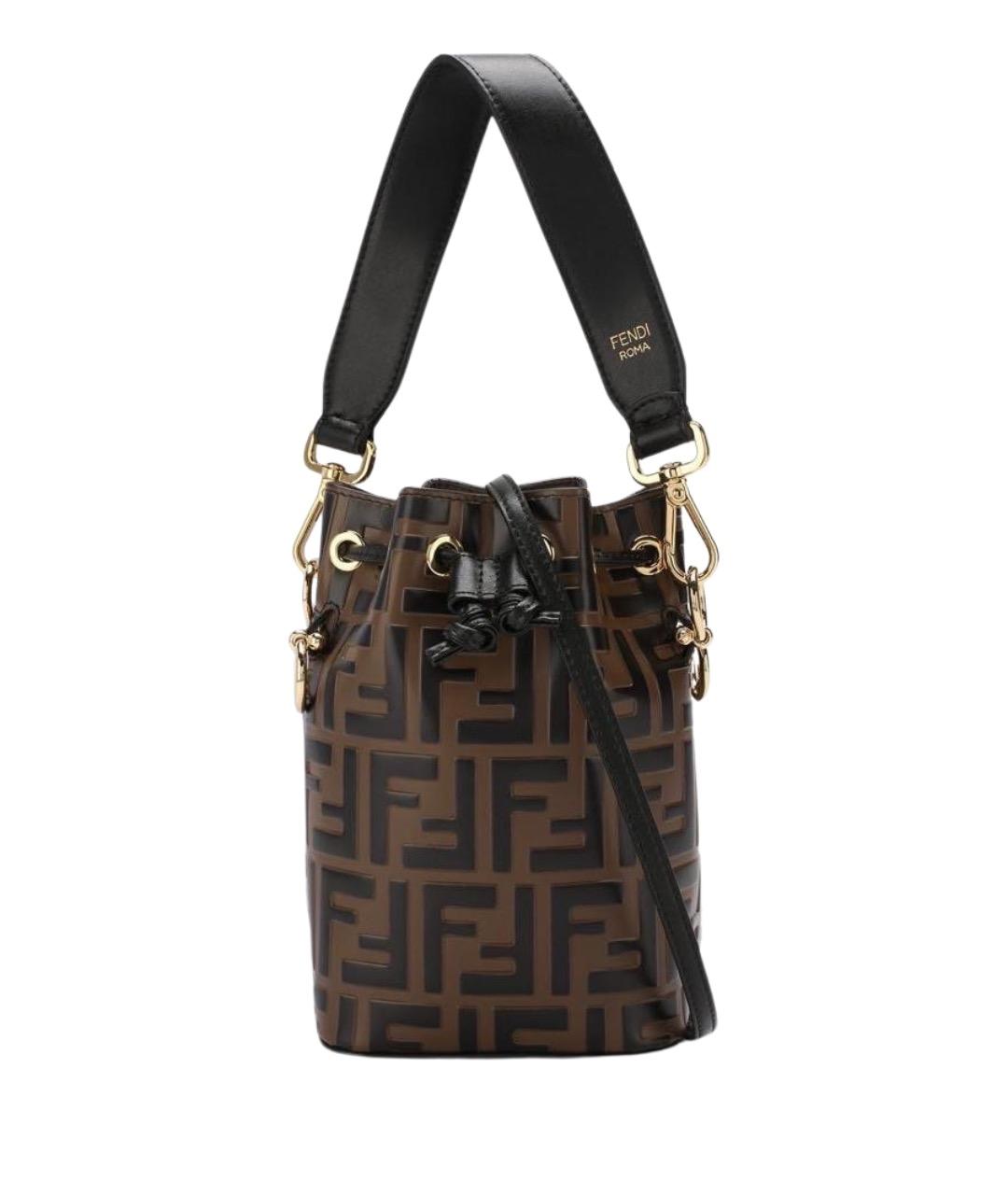 FENDI Коричневая кожаная сумка через плечо, фото 1