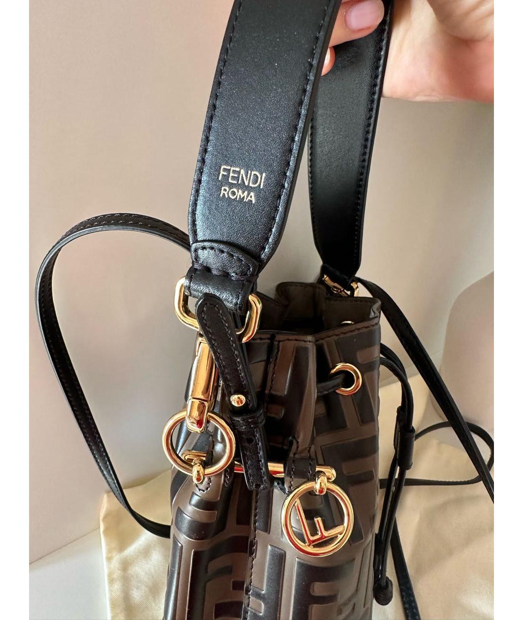 FENDI Коричневая кожаная сумка через плечо, фото 5