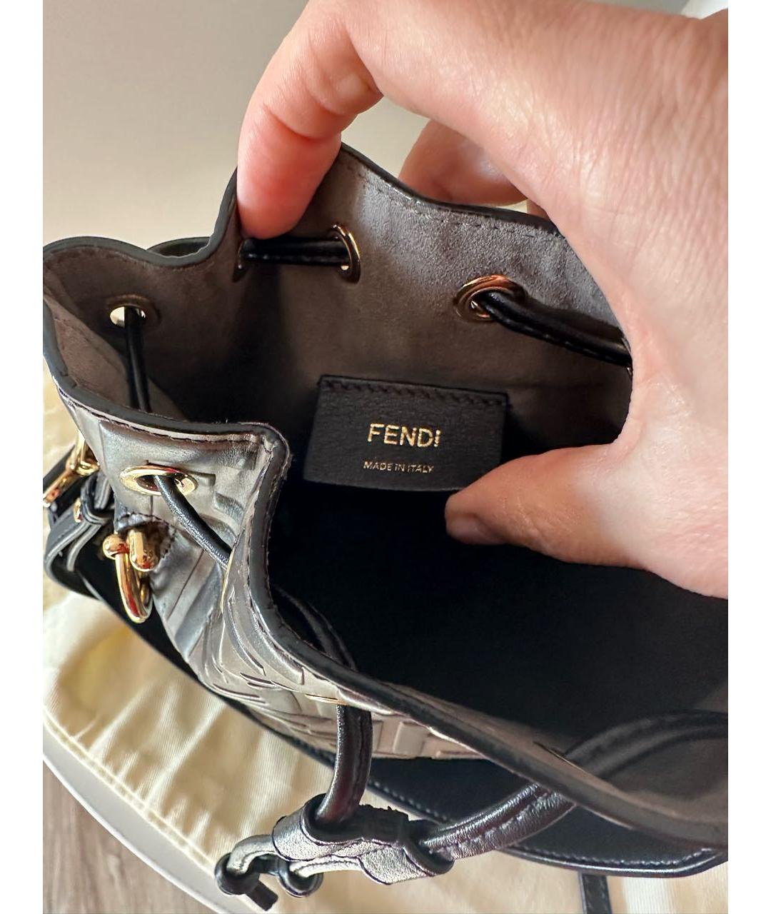 FENDI Коричневая кожаная сумка через плечо, фото 6