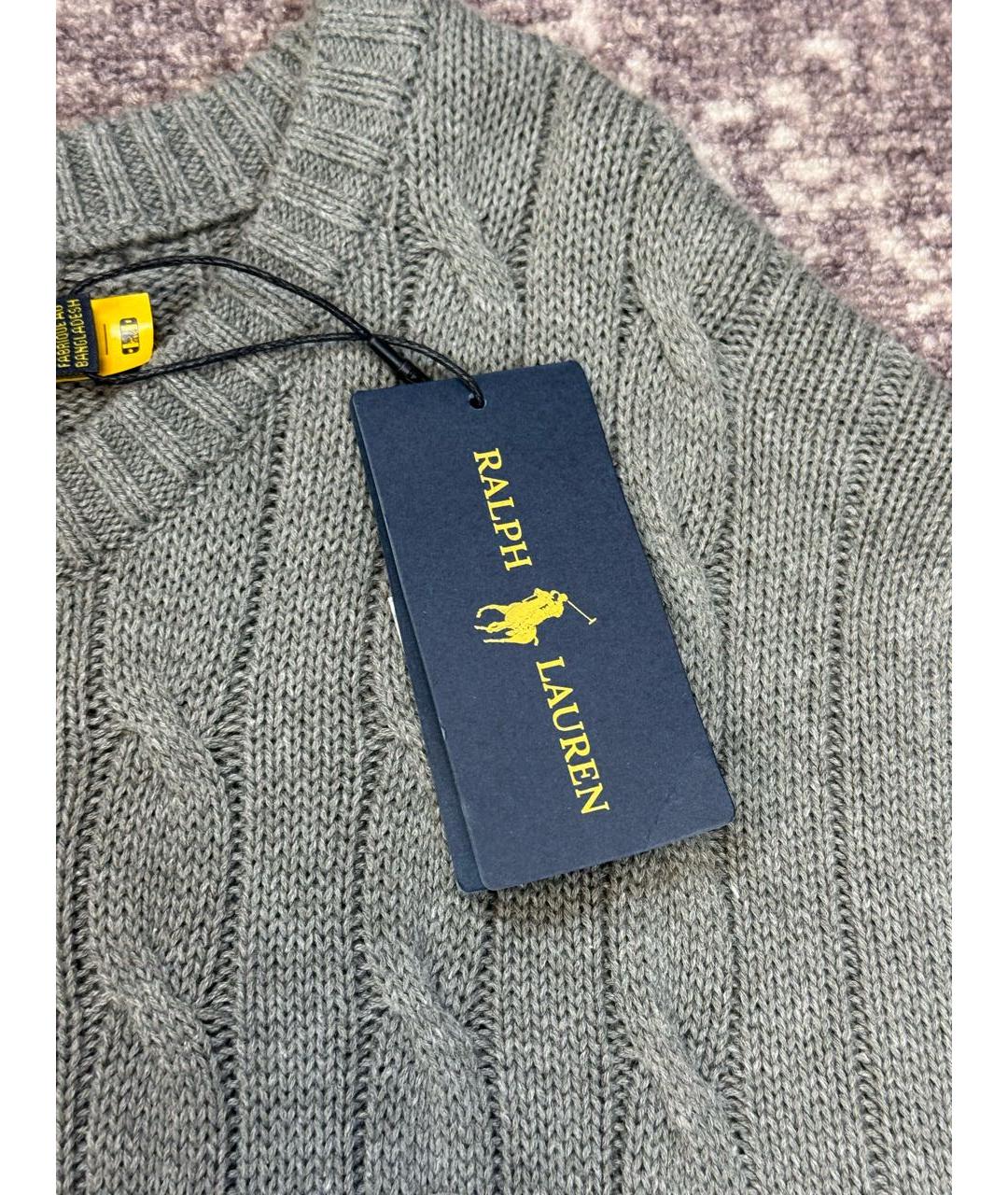 POLO RALPH LAUREN Серый хлопковый джемпер / свитер, фото 3