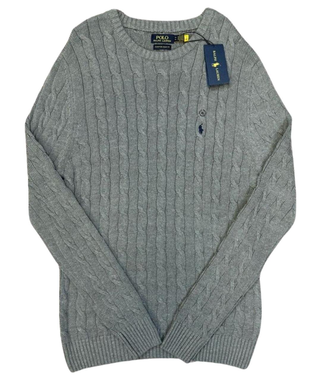 POLO RALPH LAUREN Серый хлопковый джемпер / свитер, фото 1