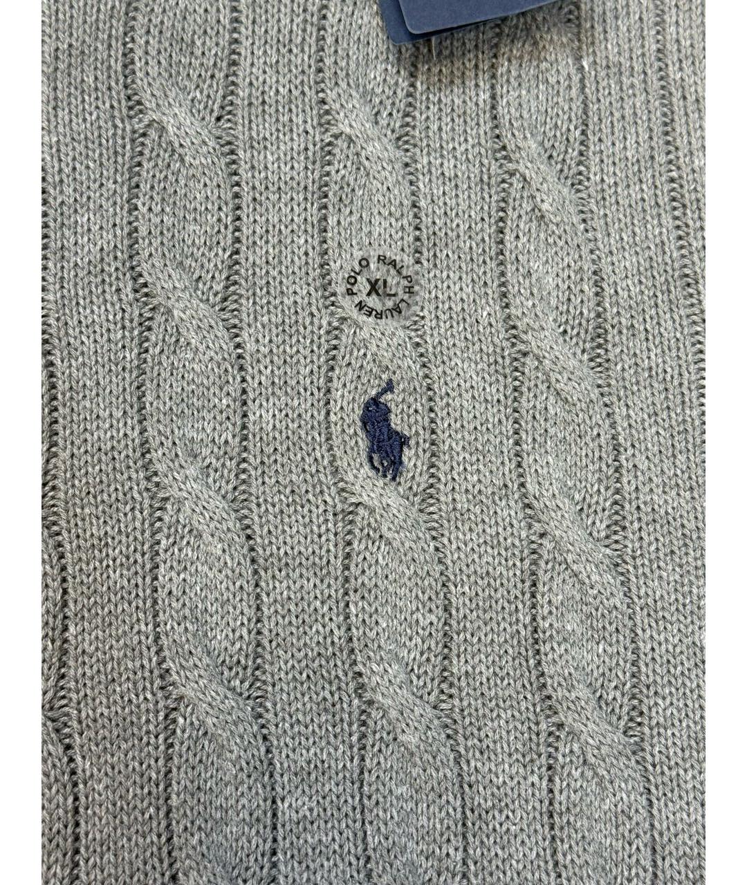 POLO RALPH LAUREN Серый хлопковый джемпер / свитер, фото 2