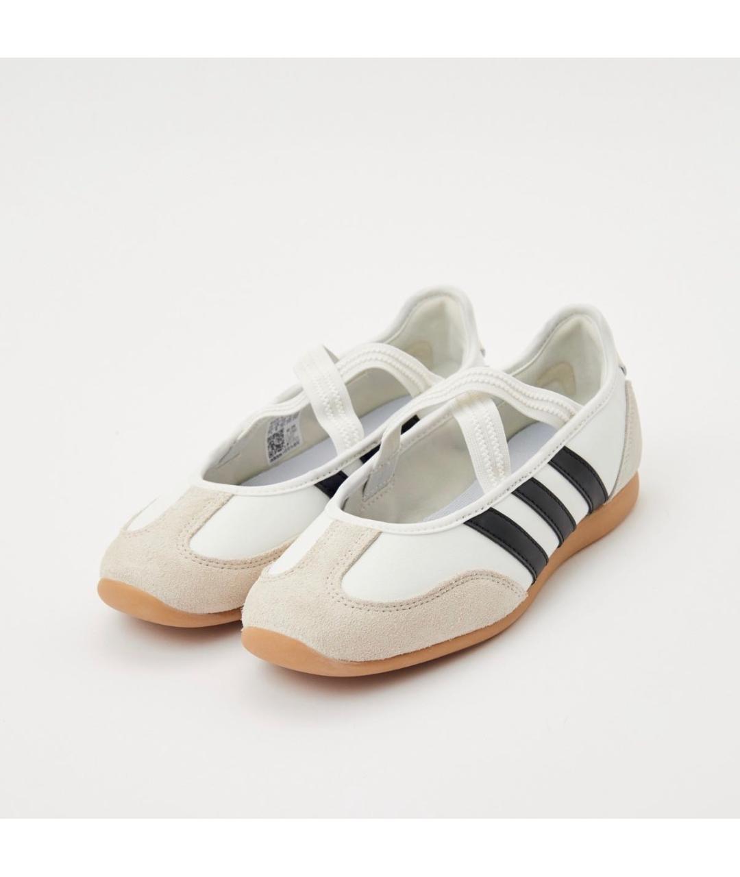 ADIDAS Белые кожаные балетки, фото 2