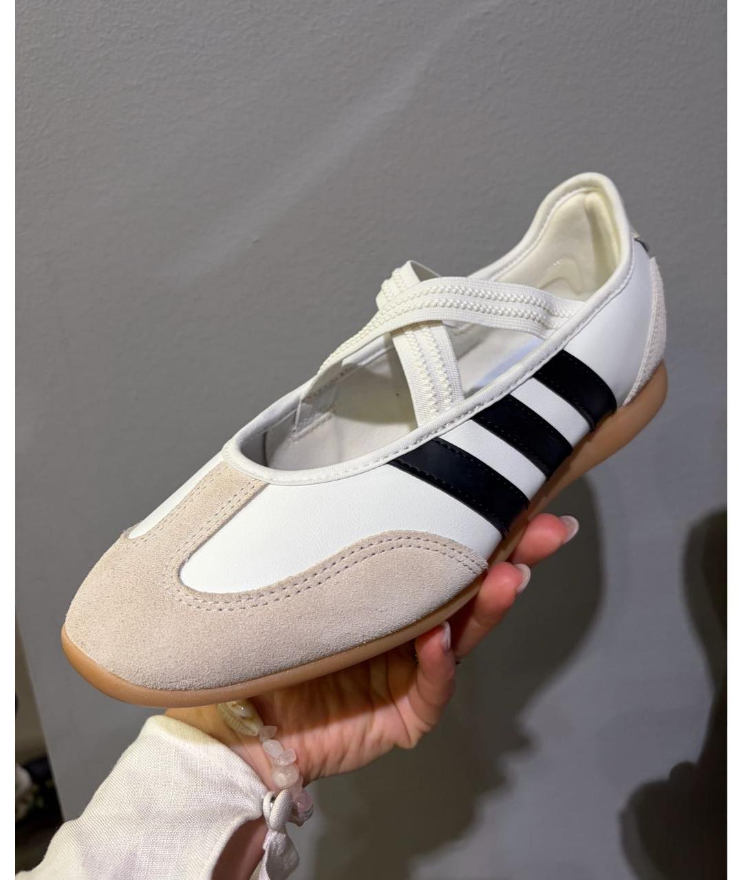 ADIDAS Белые кожаные балетки, фото 4