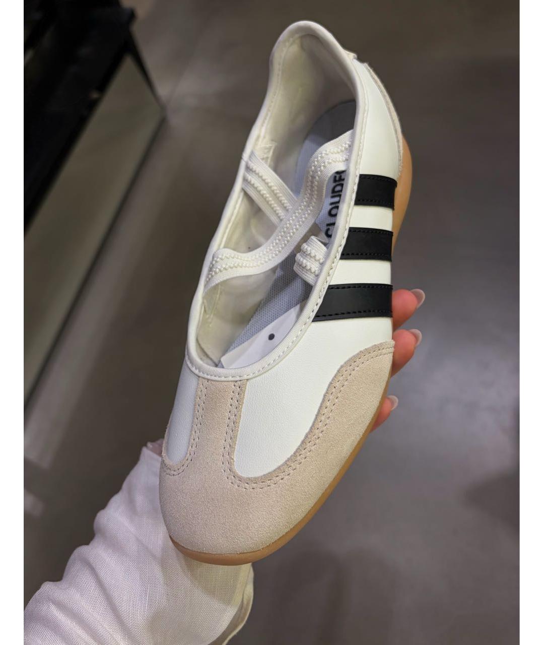 ADIDAS Белые кожаные балетки, фото 5