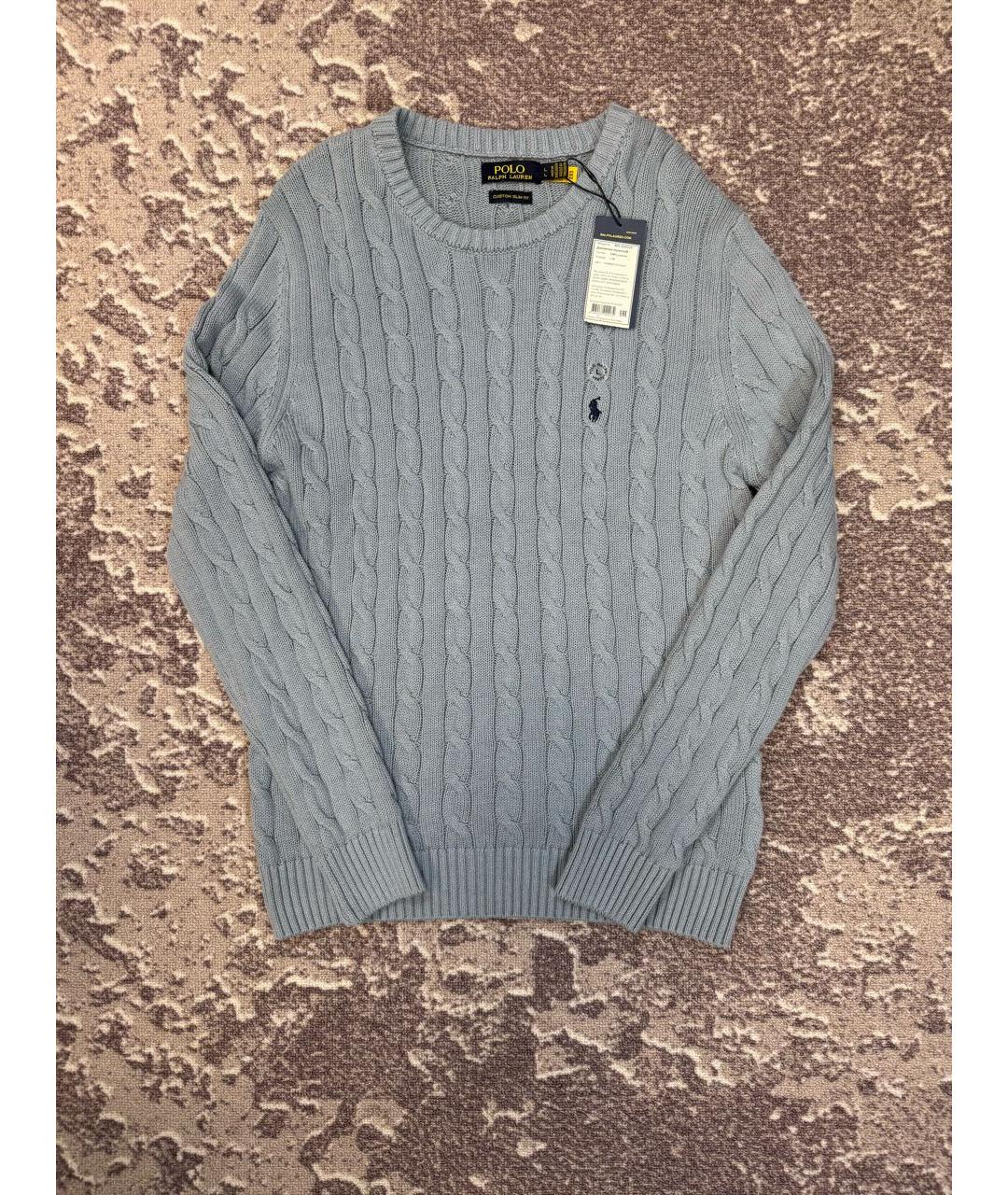 POLO RALPH LAUREN Голубой хлопковый джемпер / свитер, фото 8