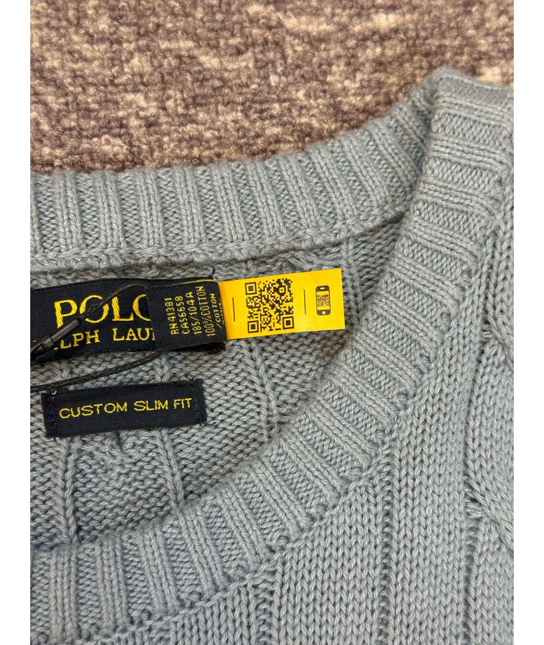 POLO RALPH LAUREN Голубой хлопковый джемпер / свитер, фото 4