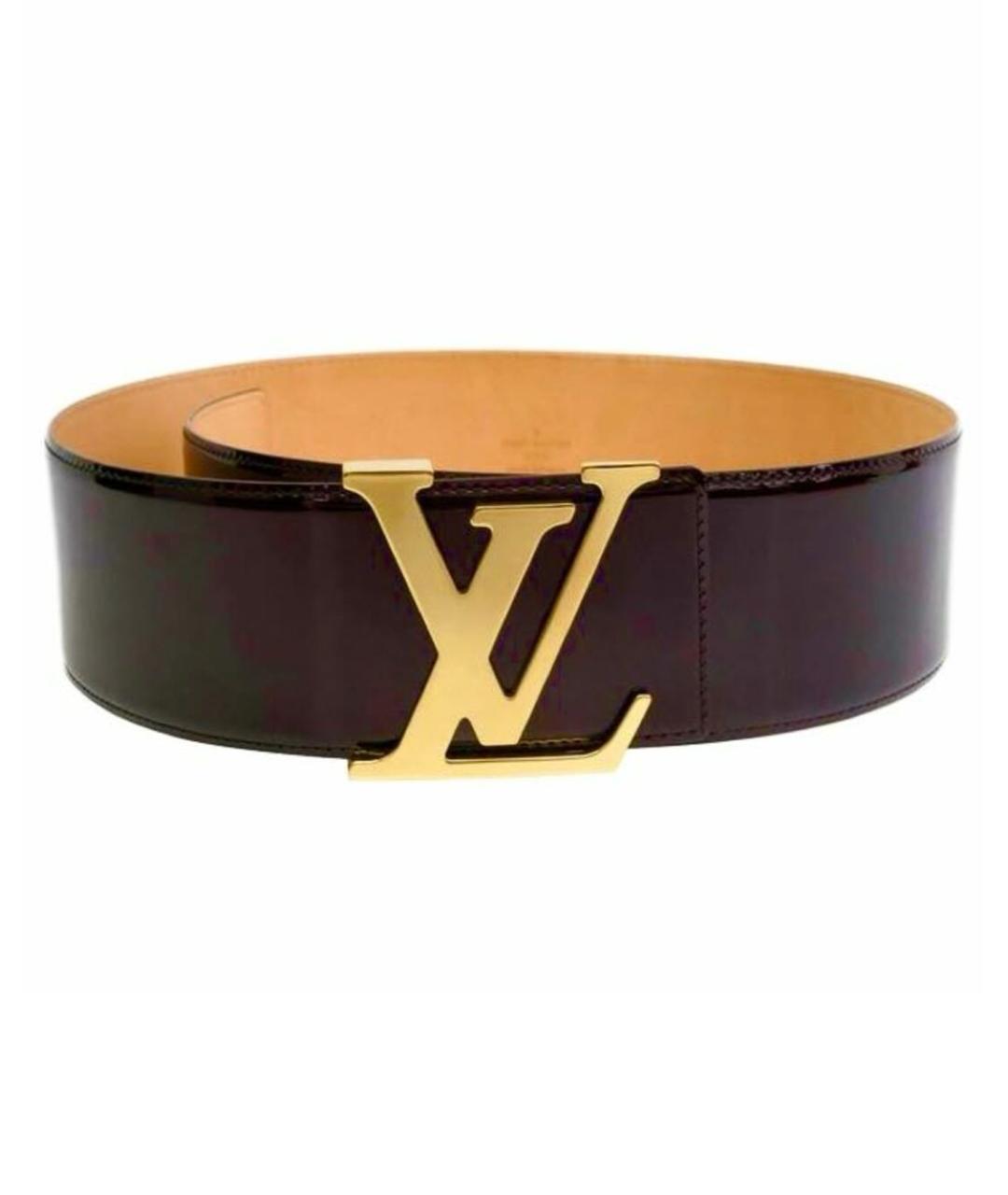 LOUIS VUITTON Бордовый ремень из лакированной кожи, фото 1