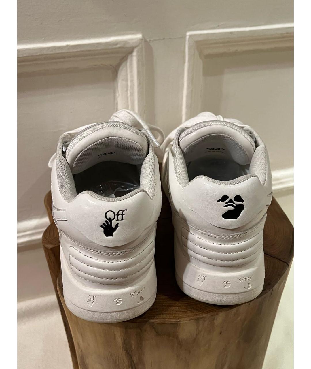 OFF-WHITE Белые кожаные низкие кроссовки / кеды, фото 3