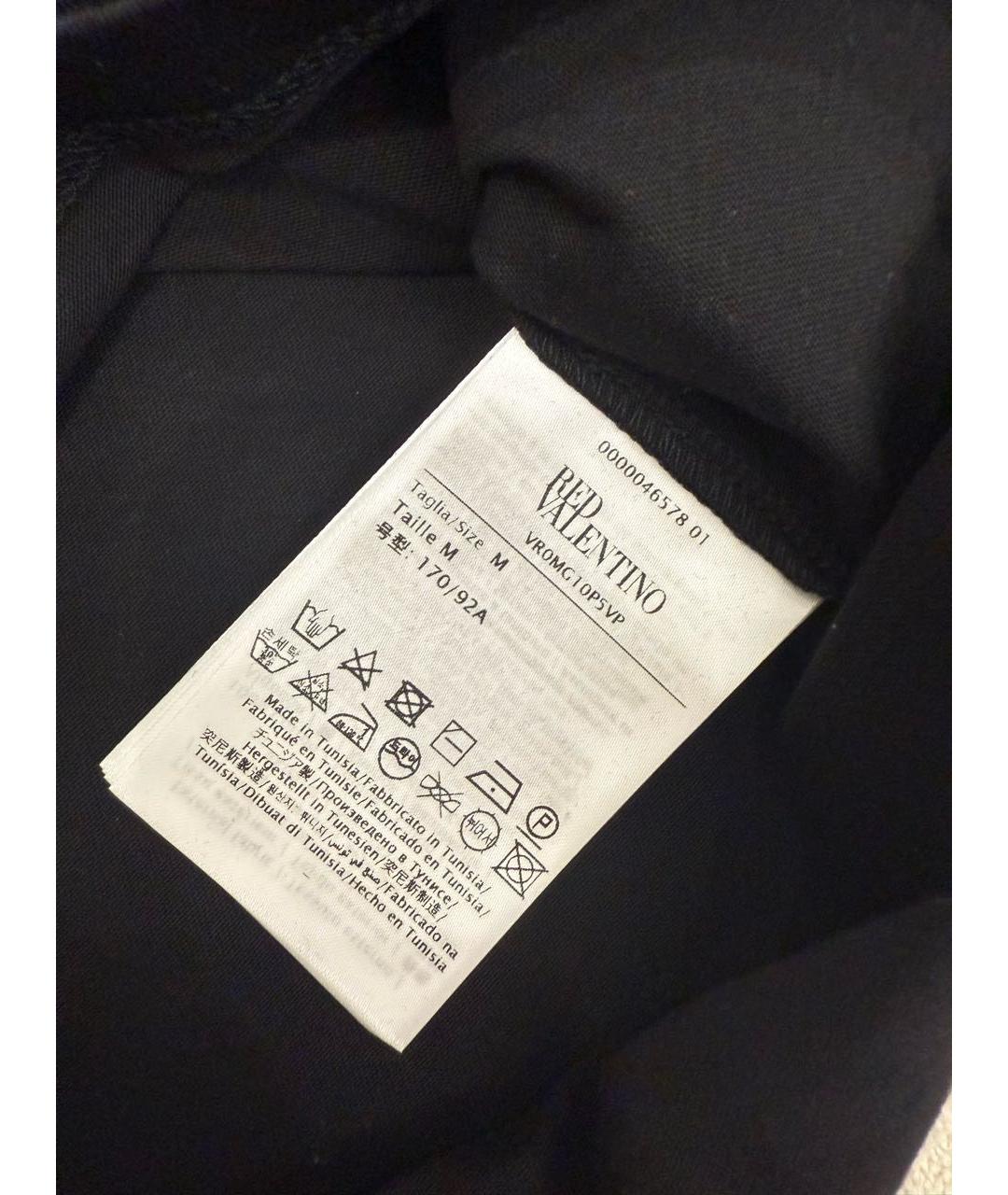 RED VALENTINO Черная хлопковая футболка, фото 4