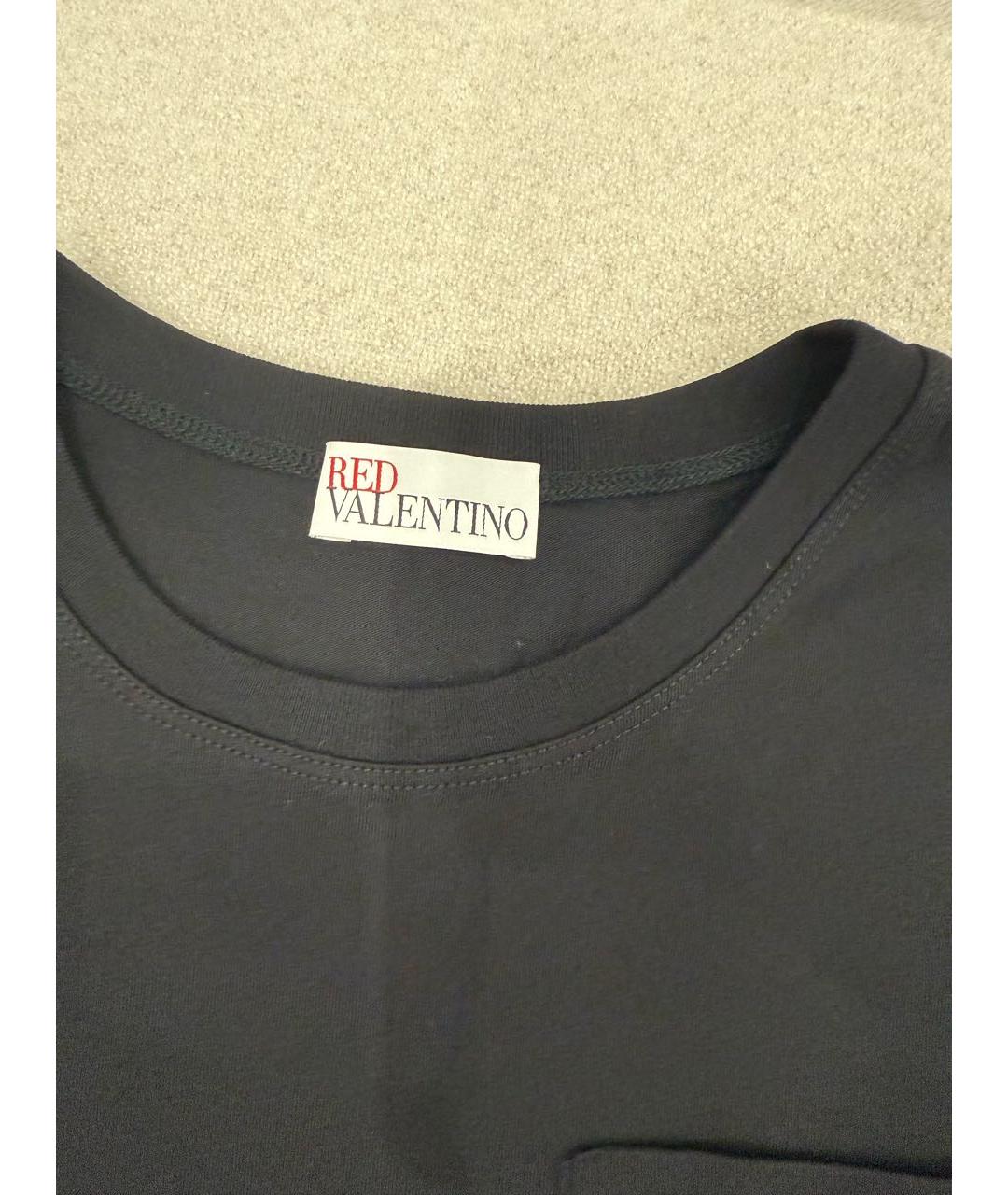 RED VALENTINO Черная хлопковая футболка, фото 6