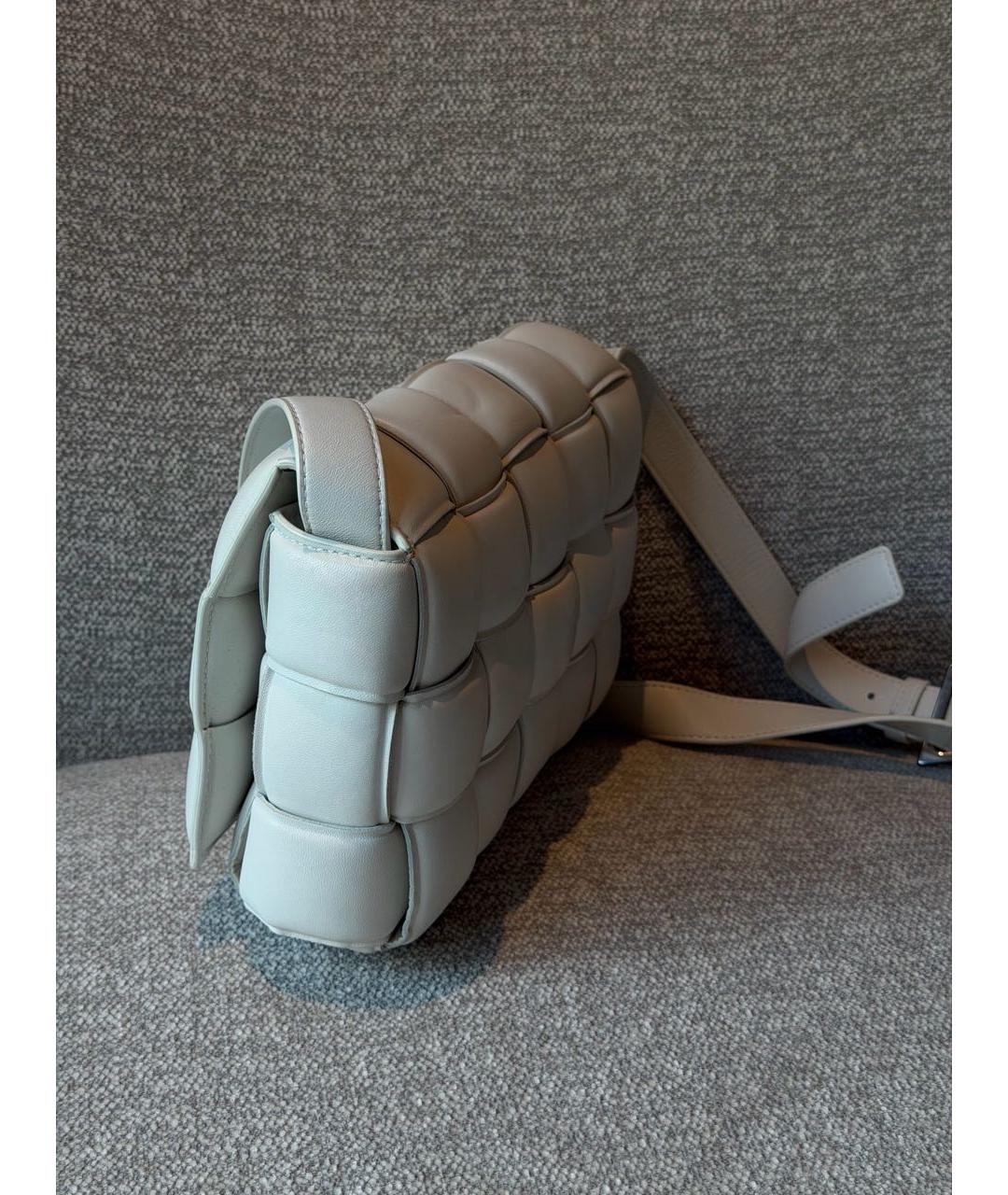 BOTTEGA VENETA Белая кожаная сумка через плечо, фото 3