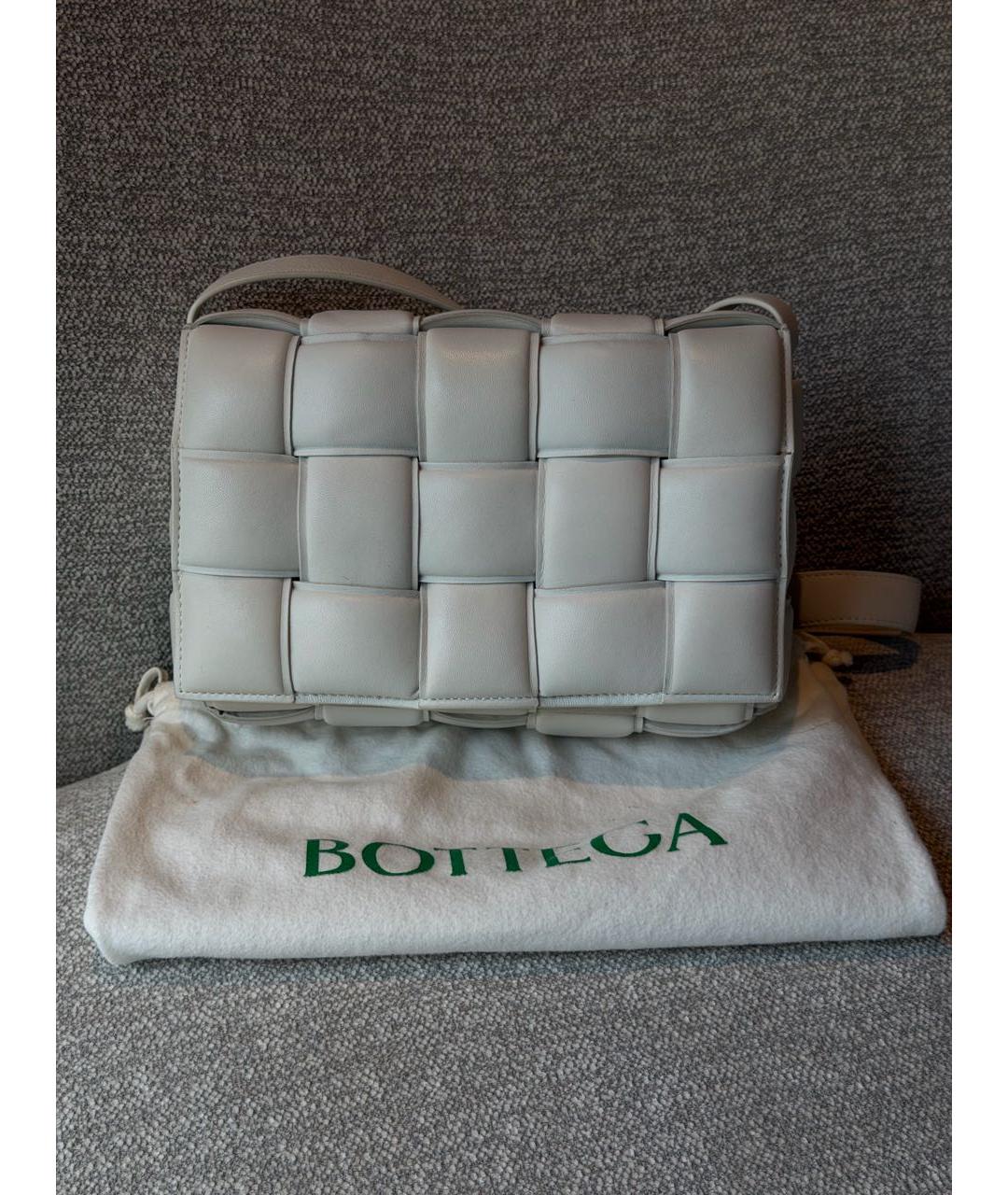BOTTEGA VENETA Белая кожаная сумка через плечо, фото 5