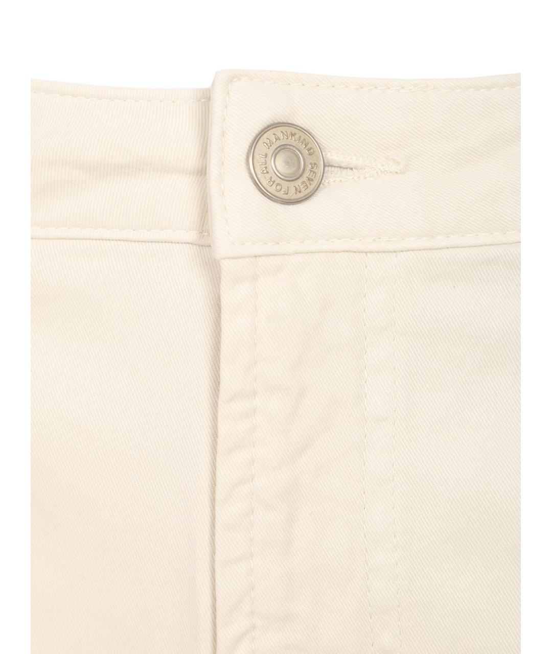 7 FOR ALL MANKIND Белые хлопковые прямые джинсы, фото 4