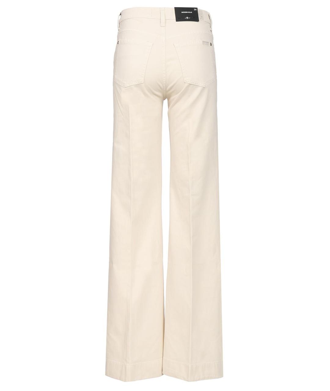 7 FOR ALL MANKIND Белые хлопковые прямые джинсы, фото 2