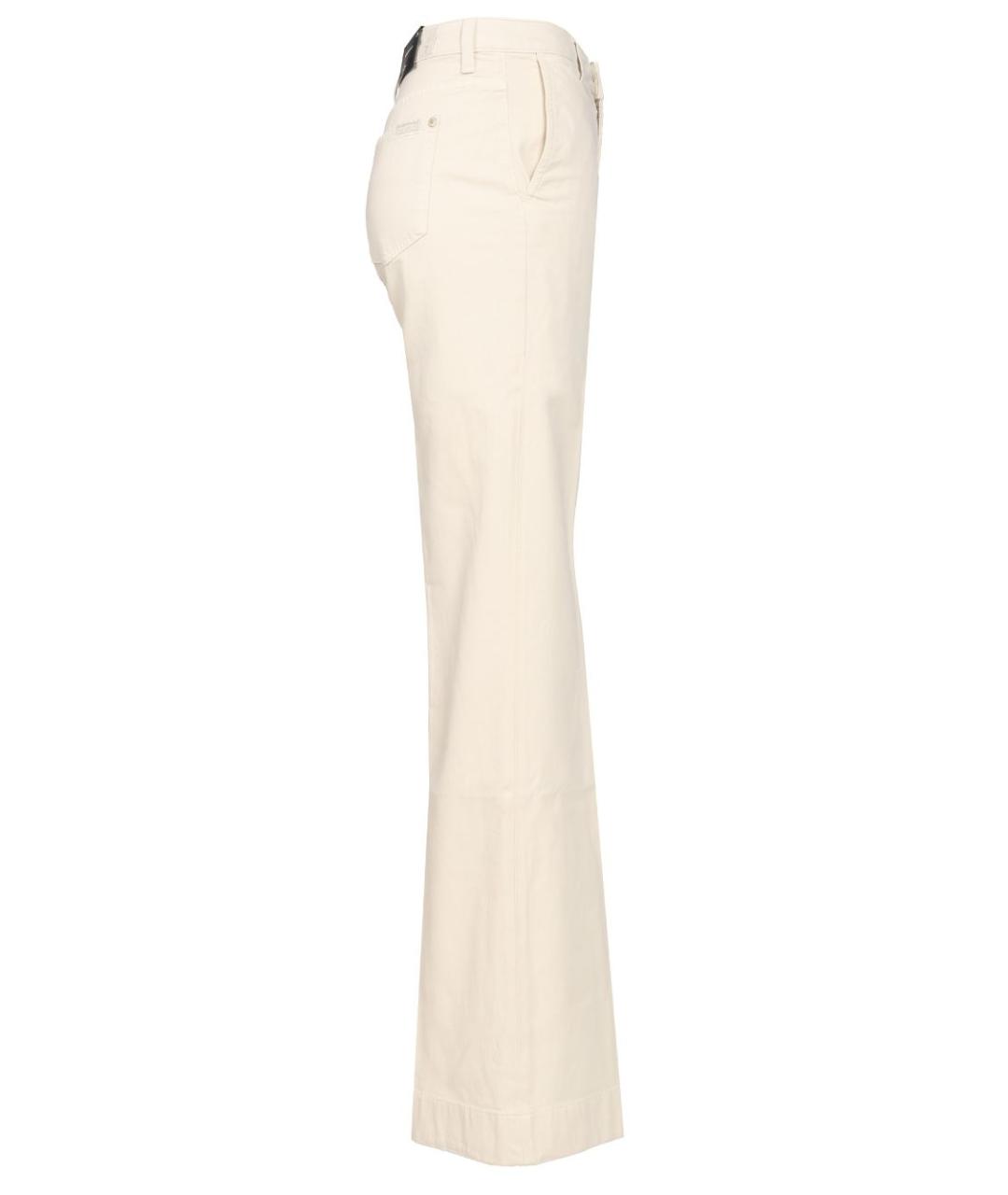 7 FOR ALL MANKIND Белые хлопковые прямые джинсы, фото 3