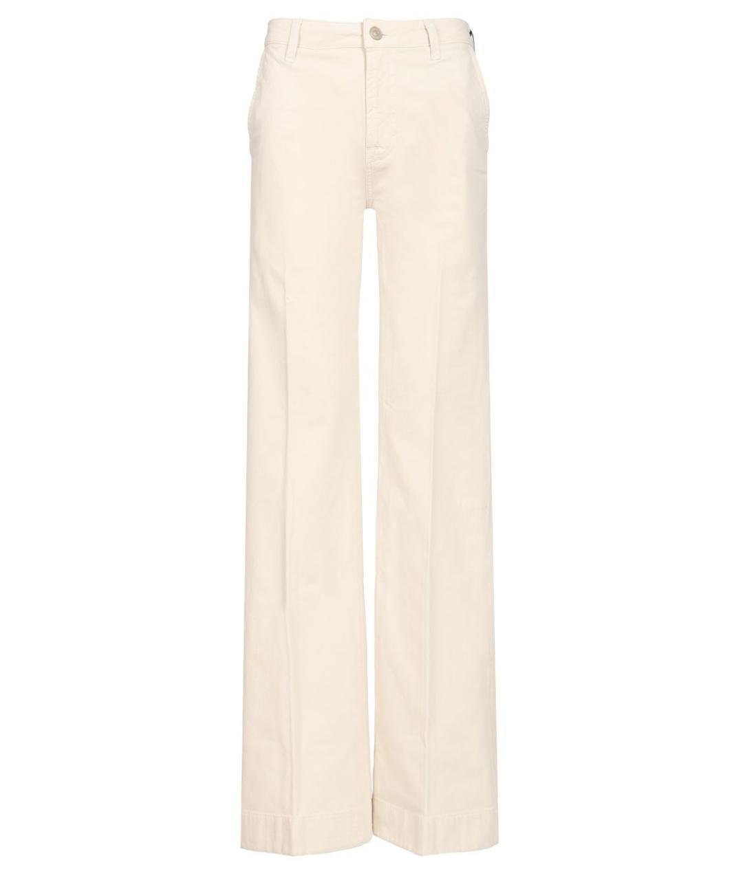 7 FOR ALL MANKIND Белые хлопковые прямые джинсы, фото 1