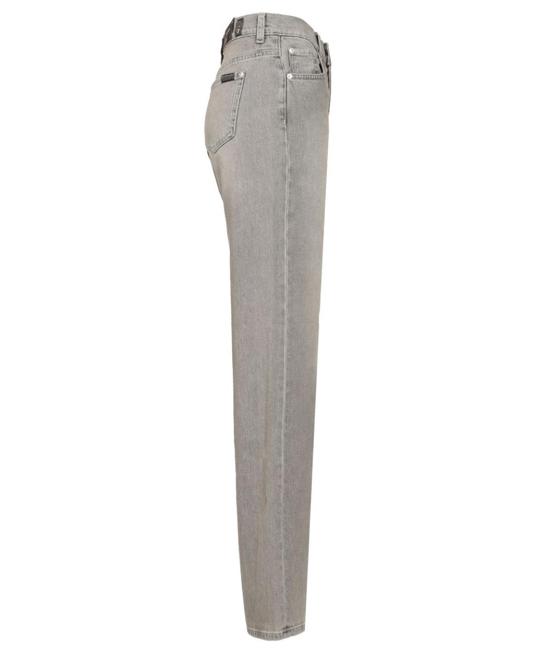 7 FOR ALL MANKIND Серые хлопковые прямые джинсы, фото 3