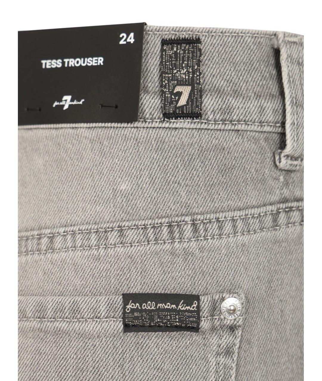7 FOR ALL MANKIND Серые хлопковые прямые джинсы, фото 5