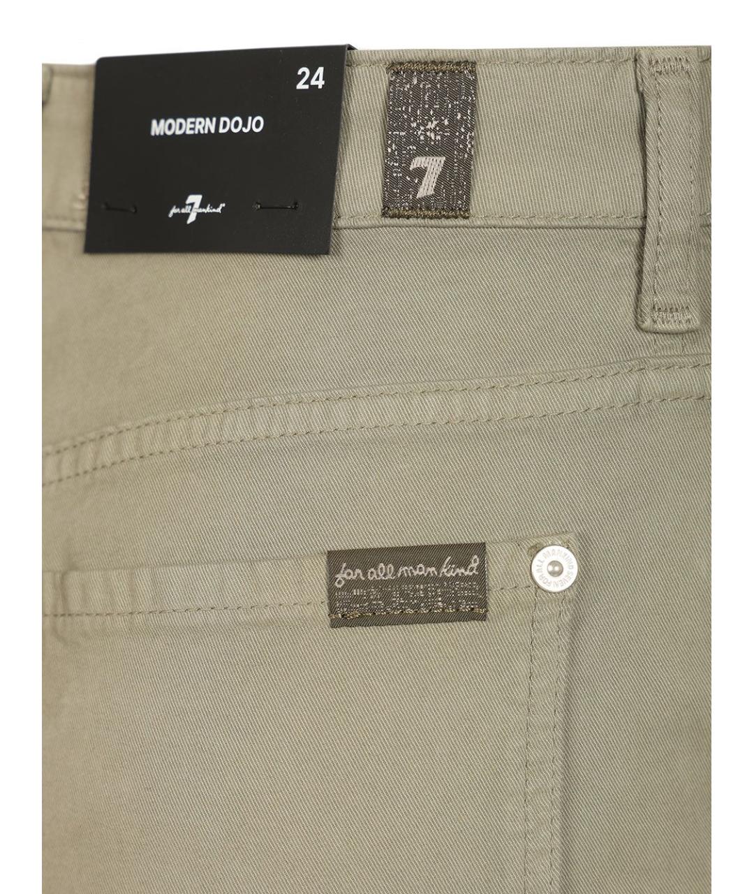 7 FOR ALL MANKIND Серые хлопковые прямые джинсы, фото 5