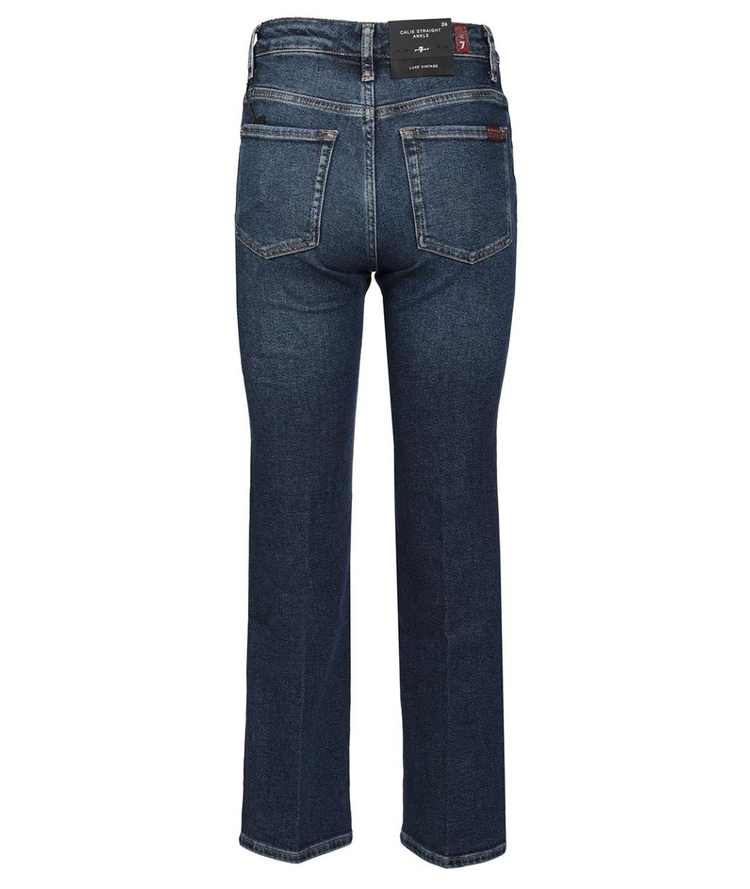 7 FOR ALL MANKIND Синие хлопковые прямые джинсы, фото 2