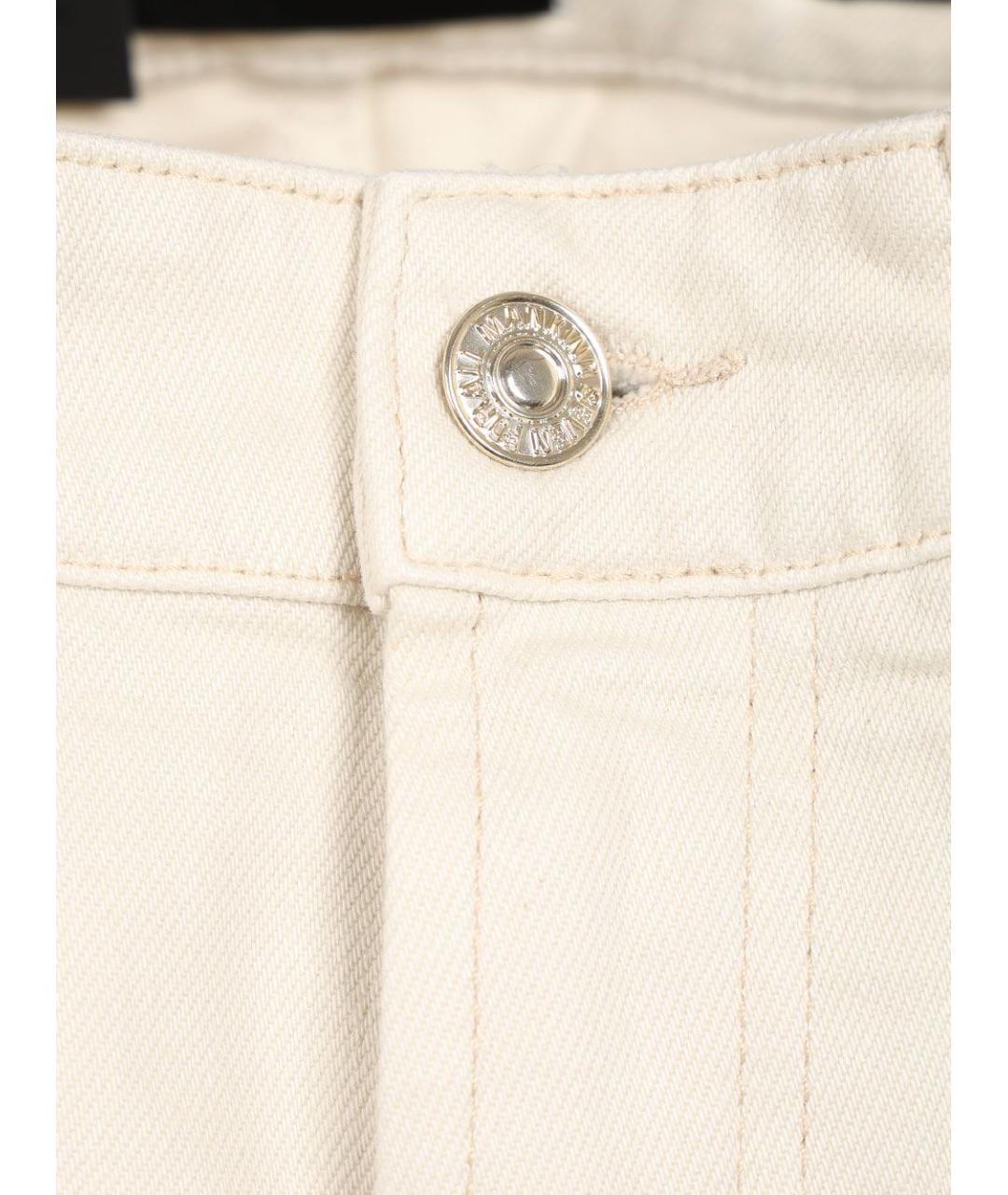 7 FOR ALL MANKIND Белые хлопковые прямые джинсы, фото 3