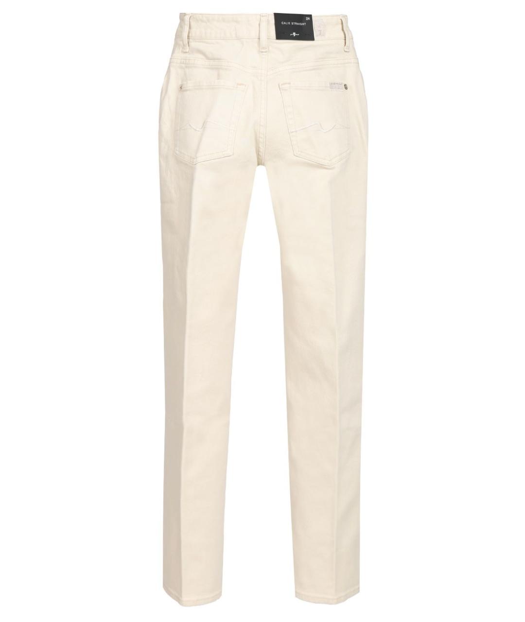 7 FOR ALL MANKIND Белые хлопковые прямые джинсы, фото 2