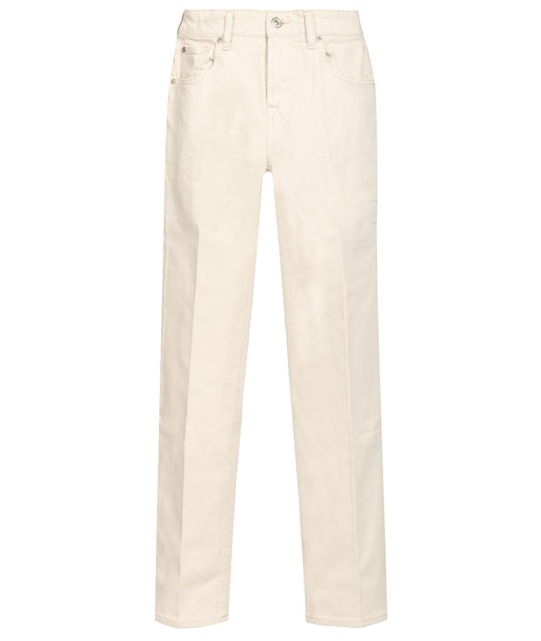 7 FOR ALL MANKIND Белые хлопковые прямые джинсы, фото 1