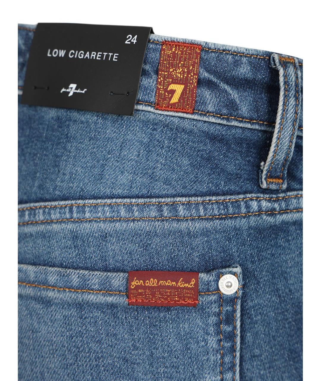 7 FOR ALL MANKIND Синие хлопковые прямые джинсы, фото 5