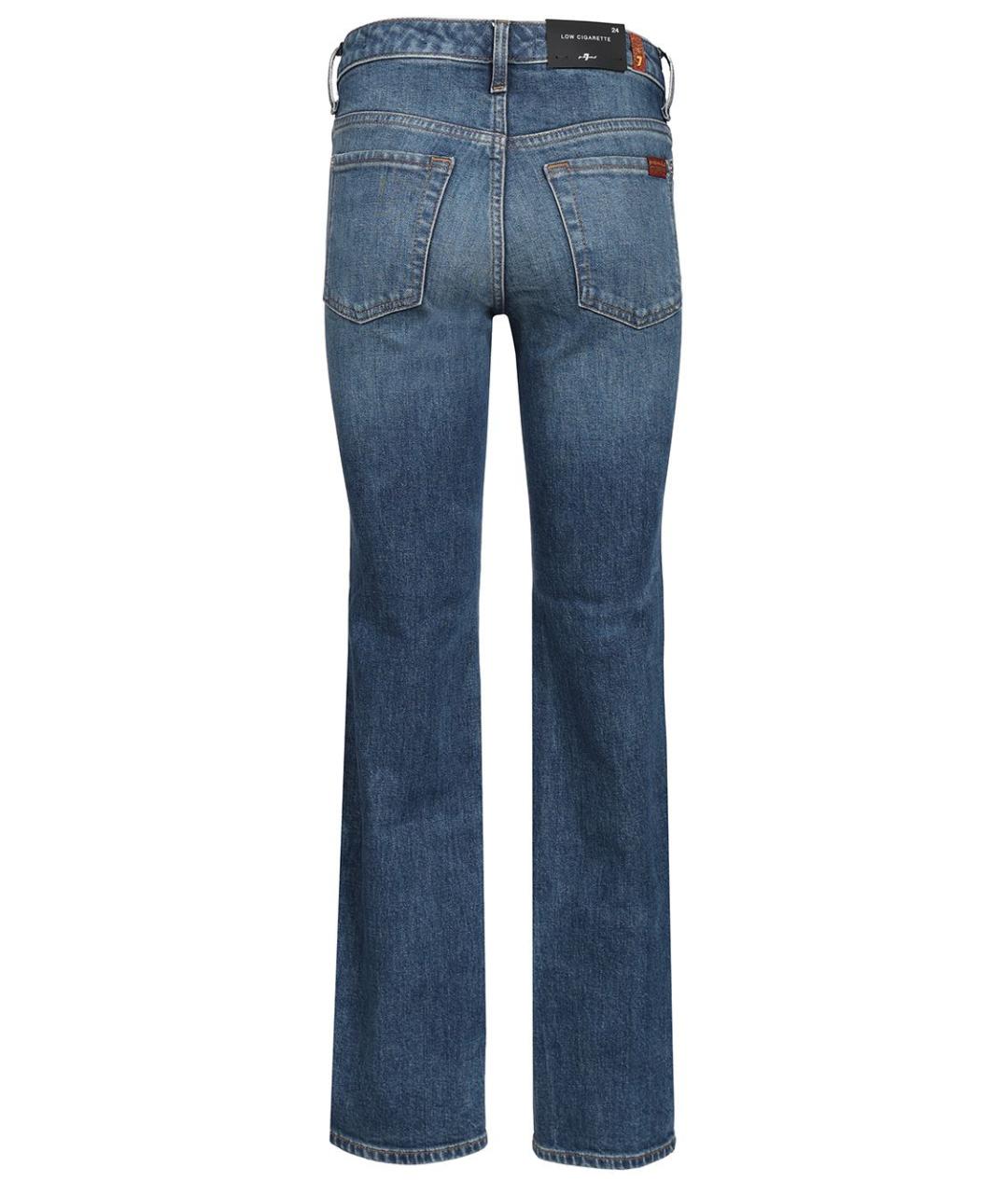 7 FOR ALL MANKIND Синие хлопковые прямые джинсы, фото 2