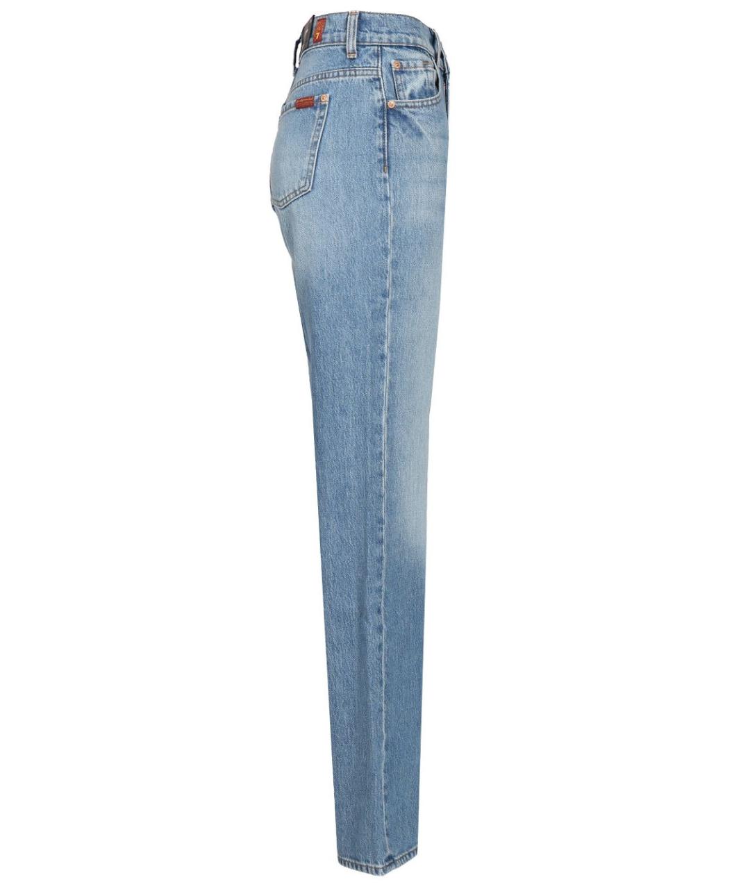 7 FOR ALL MANKIND Синие хлопковые прямые джинсы, фото 3