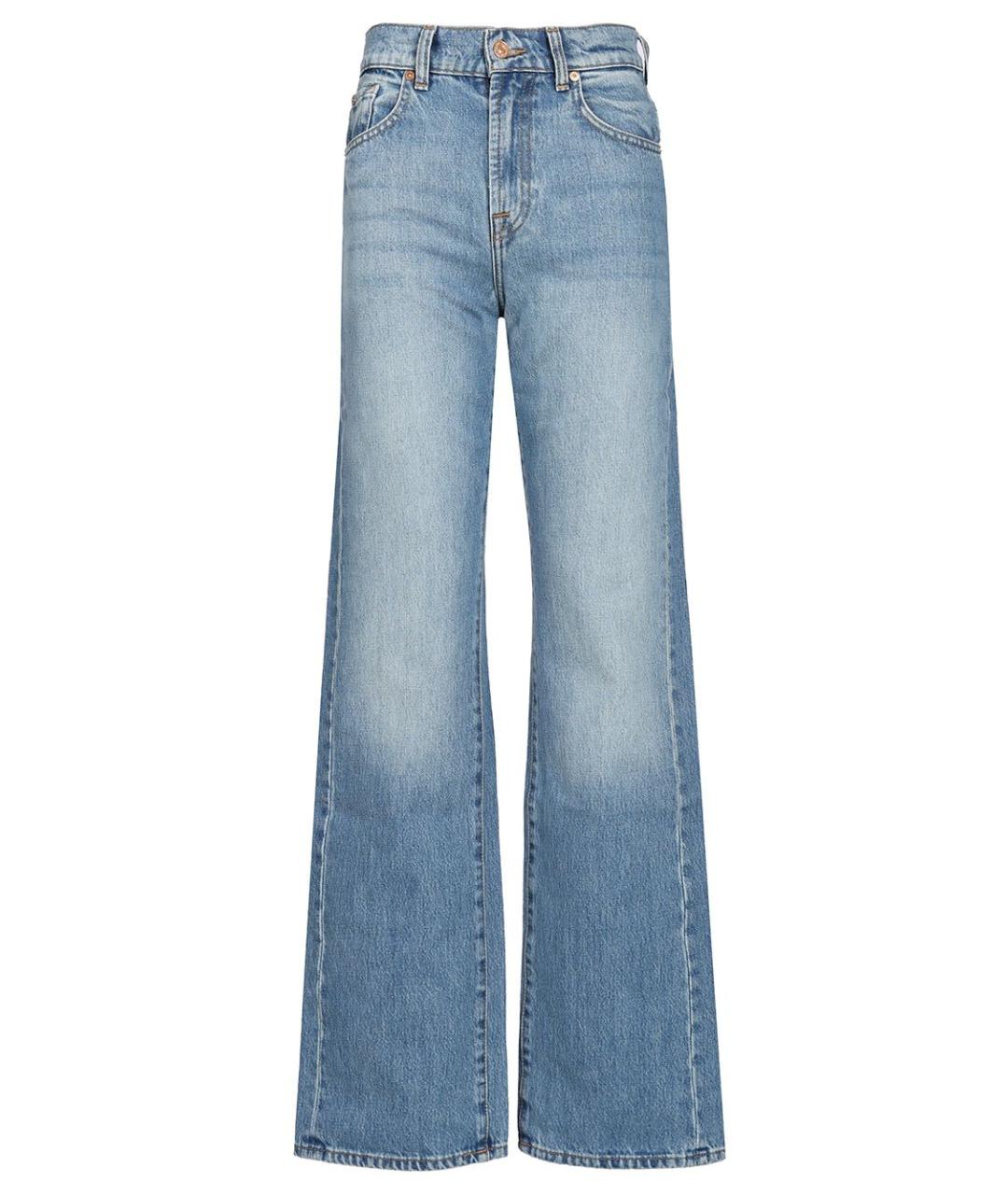 7 FOR ALL MANKIND Синие хлопковые прямые джинсы, фото 1