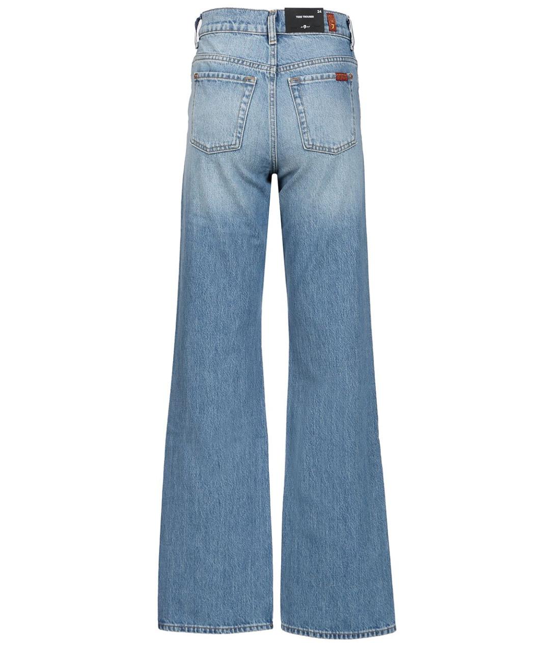 7 FOR ALL MANKIND Синие хлопковые прямые джинсы, фото 2