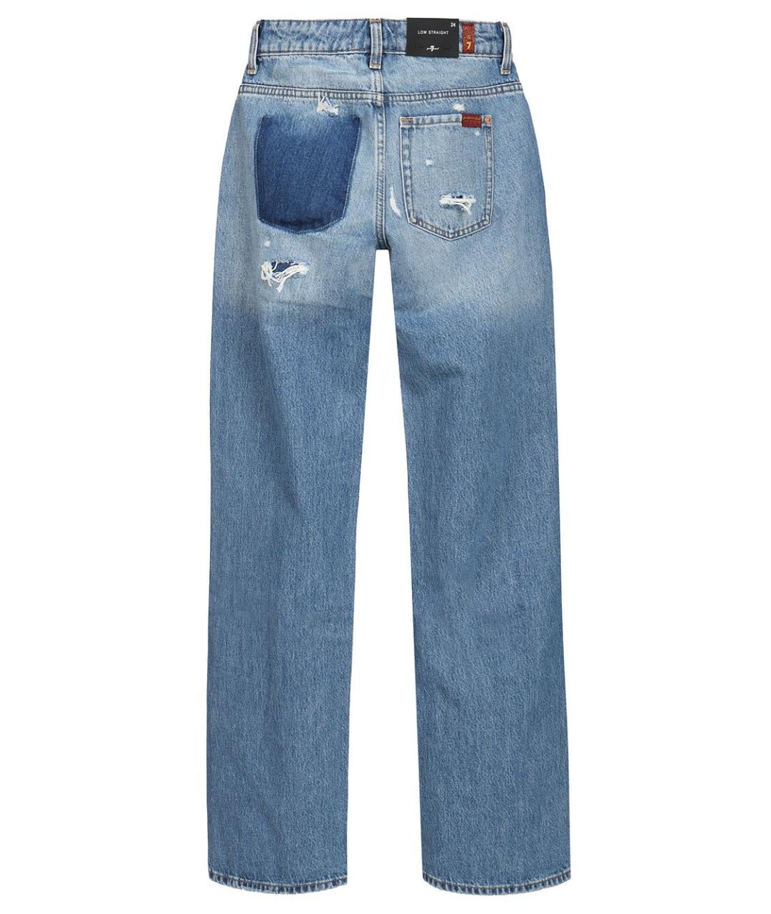 7 FOR ALL MANKIND Синие хлопковые прямые джинсы, фото 2