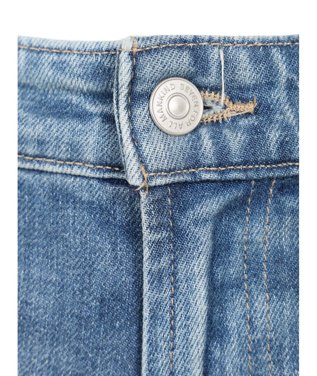 7 FOR ALL MANKIND Синие хлопковые прямые джинсы, фото 4