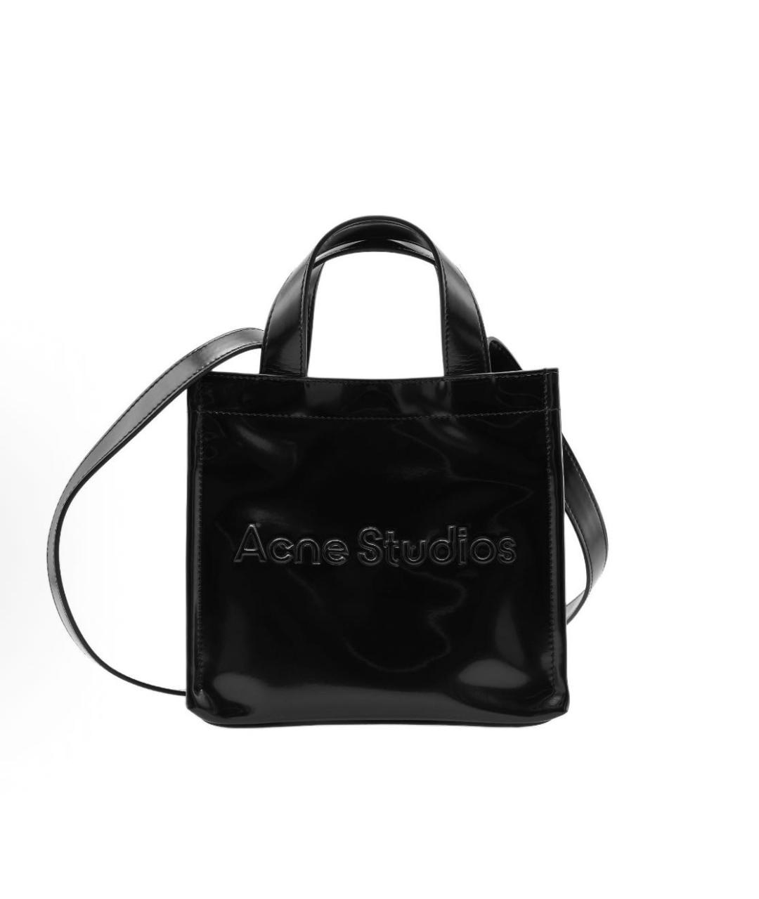ACNE STUDIOS Черная кожаная сумка тоут, фото 2