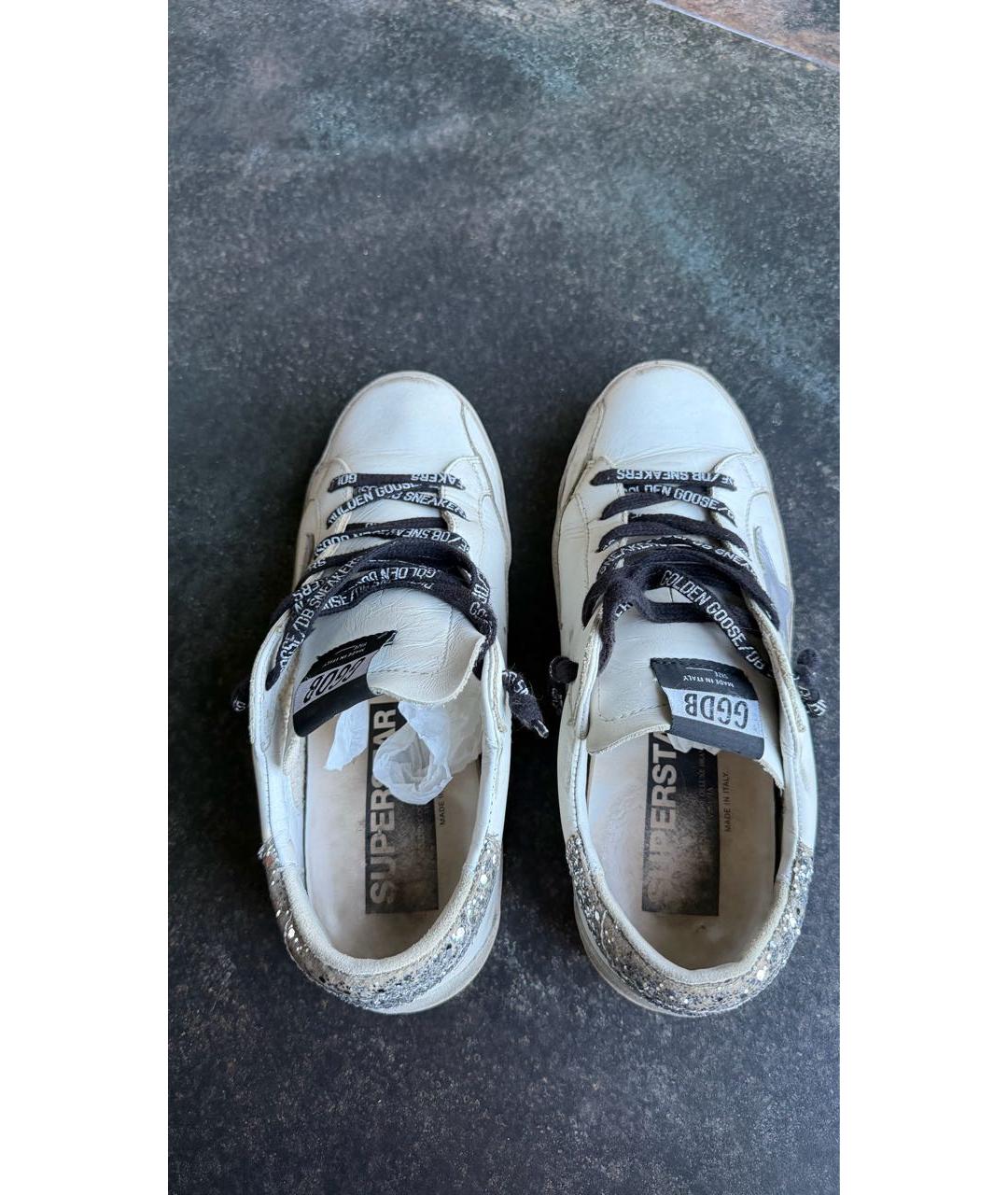 GOLDEN GOOSE Белые кожаные кроссовки, фото 3