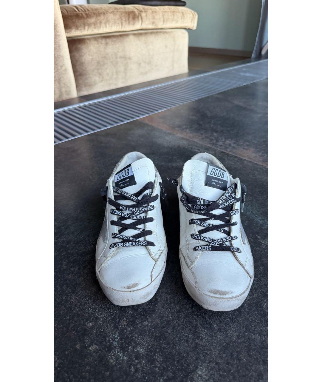 GOLDEN GOOSE Белые кожаные кроссовки, фото 2