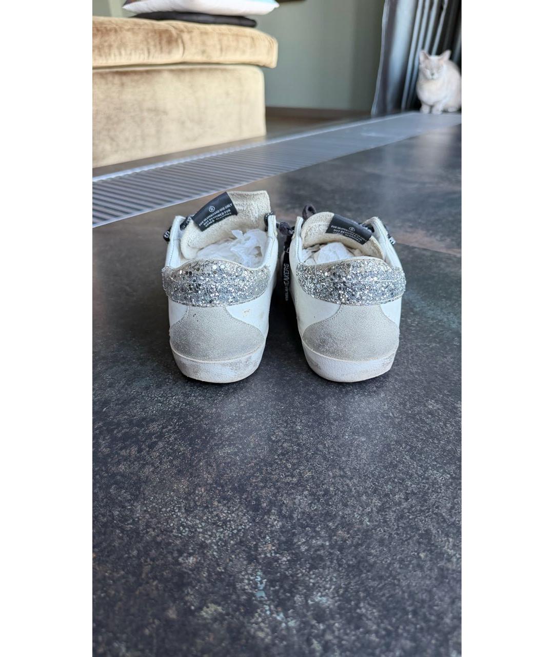 GOLDEN GOOSE Белые кожаные кроссовки, фото 4