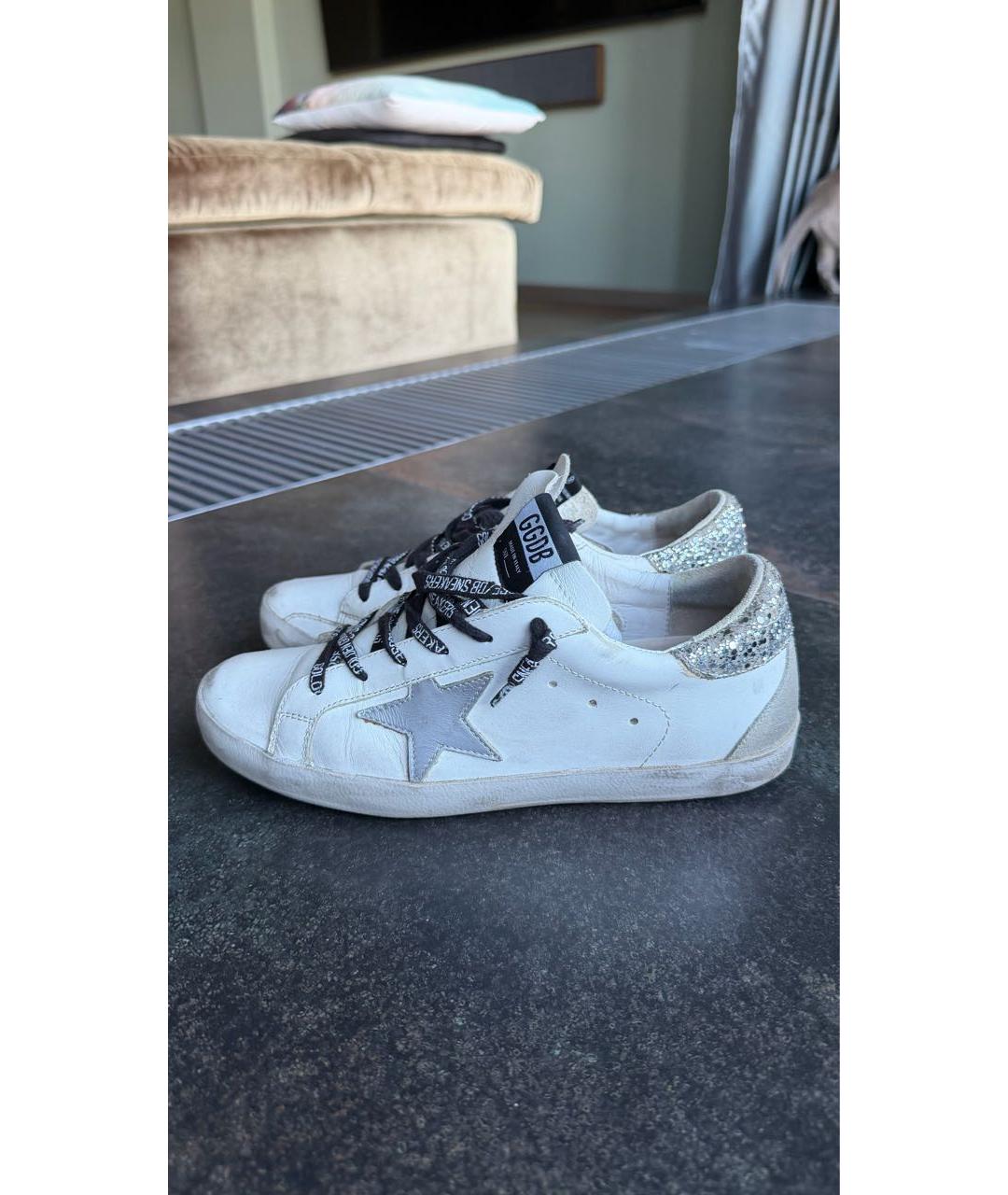 GOLDEN GOOSE Белые кожаные кроссовки, фото 6