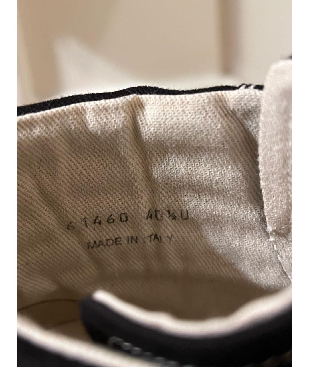 RICK OWENS Черные текстильные низкие кроссовки / кеды, фото 5