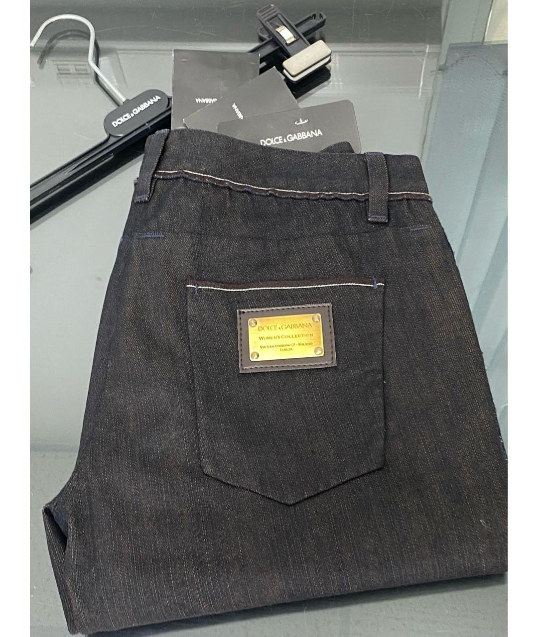 DOLCE&GABBANA Черные хлопковые прямые джинсы, фото 4
